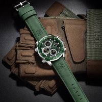 Мъжки часовник Naviforce Military Watch, Сребрист / Зелен, снимка 9 - Мъжки - 40246326