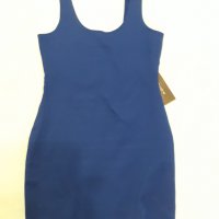 Малка тъмно синя малка рокля , дълбоко деколте и презрамки , еластан+трико, стои по тялото , секси , снимка 6 - Рокли - 37476489