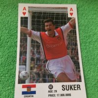 2000 Euro Cup Aras Turkey Davor Suker Croatia Arsenal Football Playing Card, снимка 1 - Други ценни предмети - 37543715