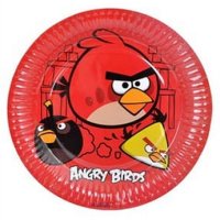 Angry Birds енгри бърдс червени 8 бр големи парти чинии чинийки, снимка 1 - Чинии - 43794809