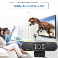 Видеоконференция FULL HD 1080P Web Камера с Микрофон за PC Smart TV STB TV Box Универсална Поддръжка, снимка 1 - HD камери - 28521131