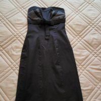 Елегантна рокля без презрамки в черен цвят, снимка 3 - Рокли - 30879458