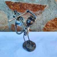 ръчно изработена фигура на цигулар от метал , снимка 6 - Декорация за дома - 43765162