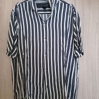 Мъжка риза от вискоза на бели и сини черти "H&M", снимка 2 - Ризи - 37300363
