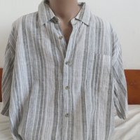 Мъжка риза с къс ръкав от лен Canda, снимка 2 - Ризи - 33291025