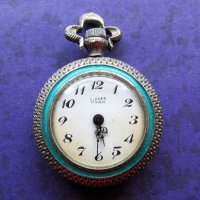 стар сребърен часовник с емайл, снимка 1 - Антикварни и старинни предмети - 27495747