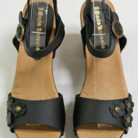 Дамски кожени сандали в черно марка Maria Barcelo , снимка 2 - Сандали - 38471103