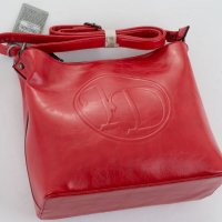 Червена дамска чанта за рамо марка Ines Delaure, снимка 4 - Чанти - 32920818