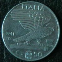 50 центисими 1941(XIX), Италия, снимка 1 - Нумизматика и бонистика - 34632801