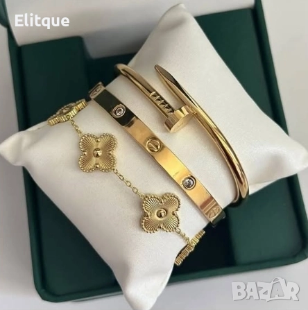 дамски комплект от  висококачествени стоманени гривни  cartier, снимка 1