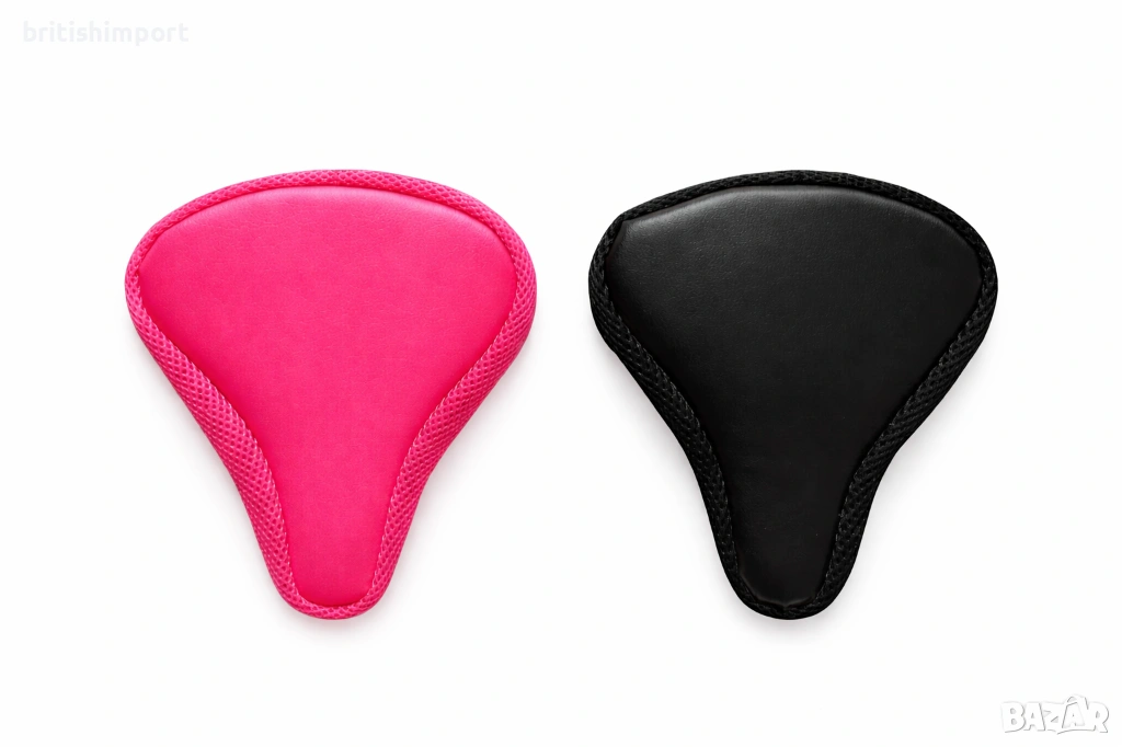 Омекотяващ калъф за седалка на велосипед, черен и розов, снимка 1