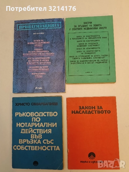 Закон за наследството. Извлечения от нормативни актове, свързани с наследството – Сборник, снимка 1