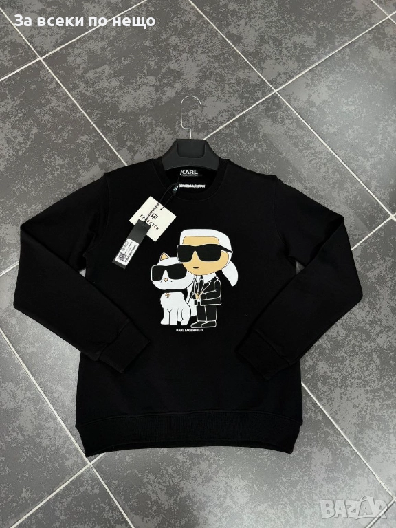 Black Weekend💯✅🖤Karl Lagerfeld Мъжка Черна Блуза С Дълъг Ръкав Карл Лагерфелд Код A1181, снимка 1