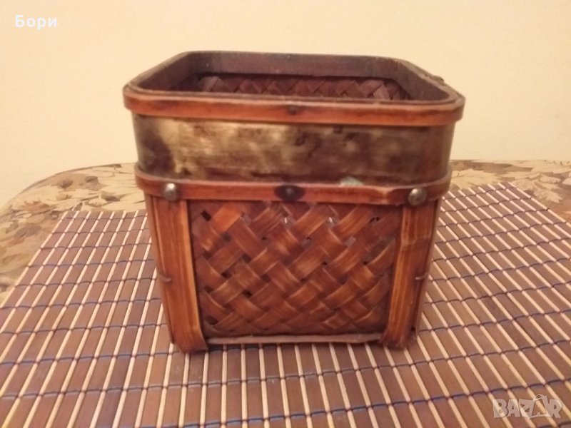 Плетен панер,кош,кутия, снимка 1