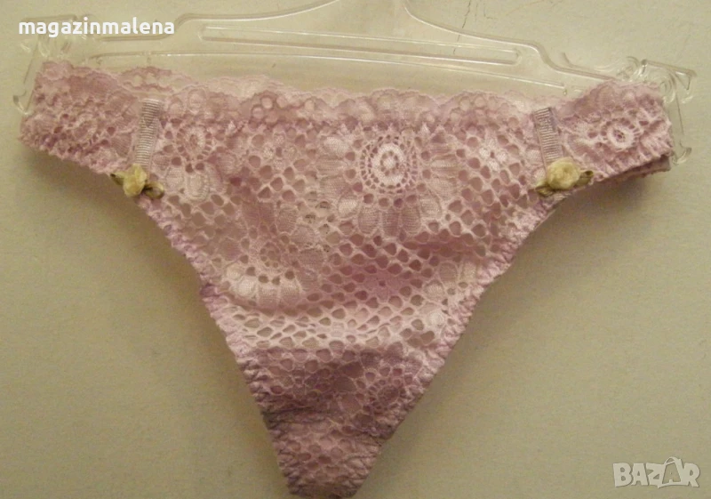 Leilieve S,L италиански ретро розови дантелени прашки ниска талия Лилийв дантелена прашка, снимка 1