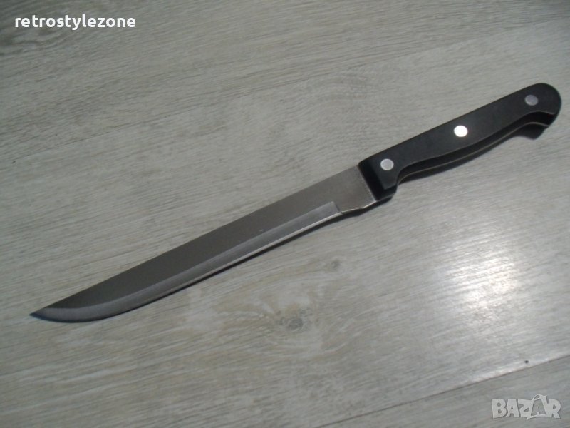 № 7240 стар нож   - домакински   - inox , rostfrei  - дължина 32 см , острие 19,5 см , дебелина 2 мм, снимка 1