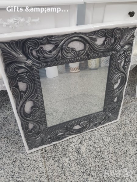 Огледало - от полирезин в сиво, снимка 1