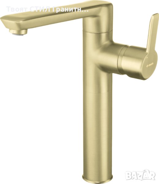 BQA_R20K Висок Златен стоящ смесител за мивка за Баня модел Arnika Brush Gold L, снимка 1