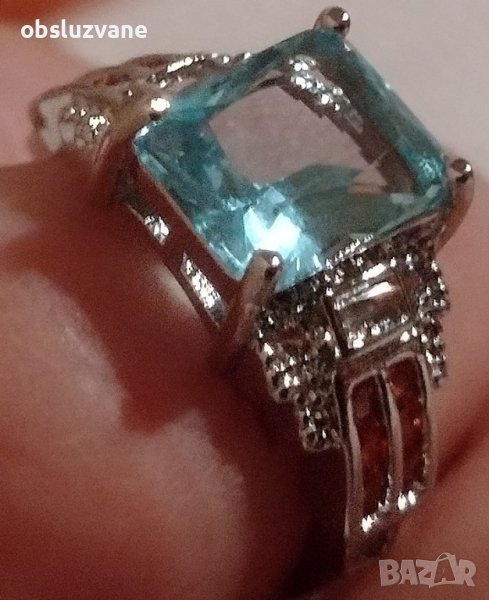 Пръстен в Сапфир и Цитрин, снимка 1