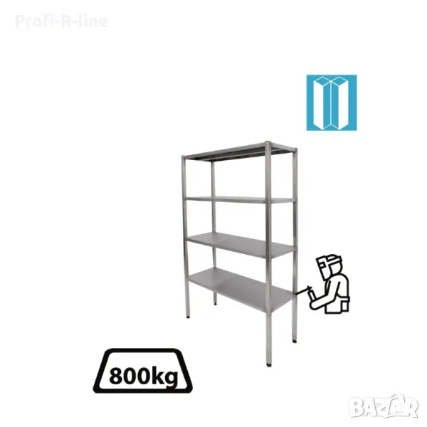Стелаж четири нива /заварен/ 184*58*176 см -10 %, снимка 1