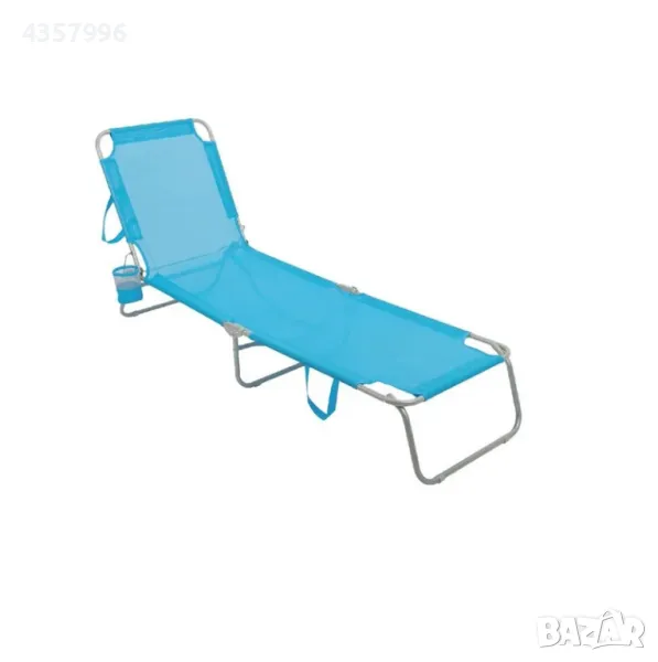 Сгъваем шезлонг за къпинг или плаж, Тюркоаз , снимка 1