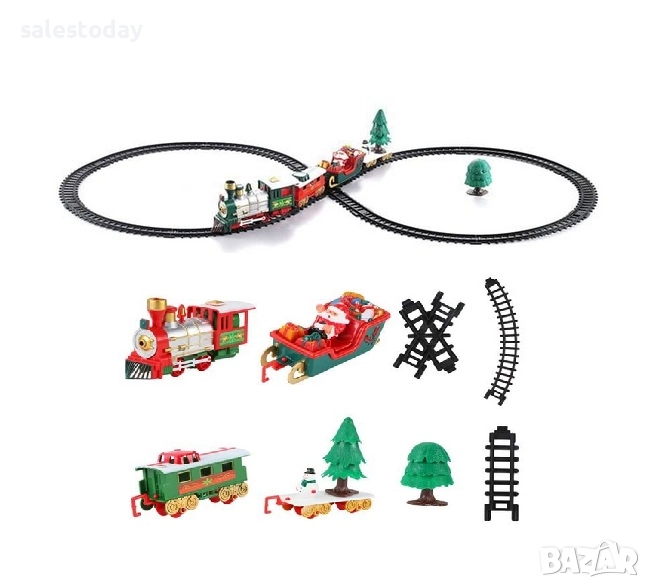 Коледно влакче и релси с Дядо Коледа, 22 части, снимка 1