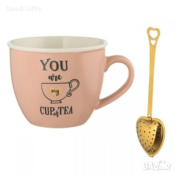 Комплект чаша и филтър за чай You are my cup of tea 480 ml, снимка 1