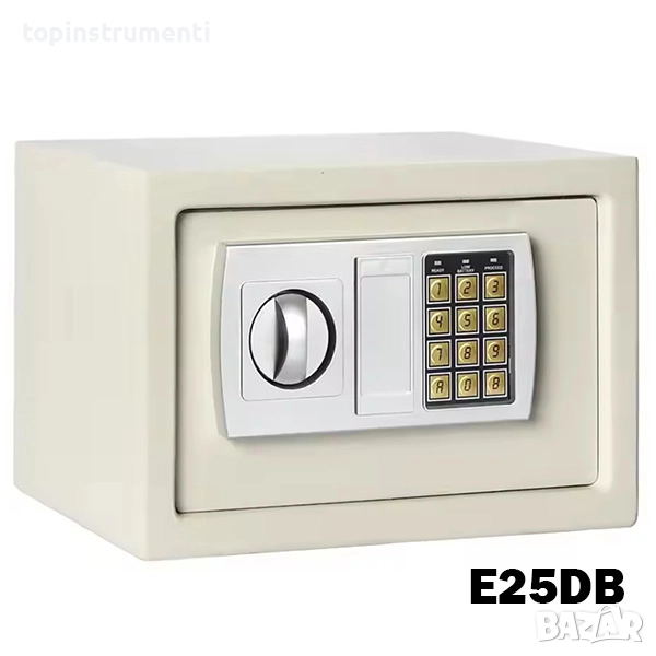 Електронен метален сейф, 350x250x250 мм, с 2 начина на отваряне, E25DB, (01178), снимка 1
