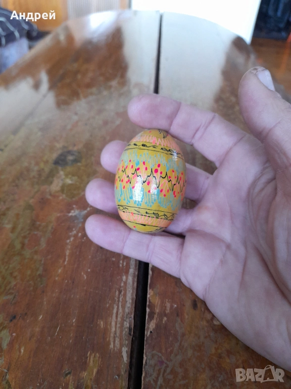 Старо дървено яйце #22, снимка 1
