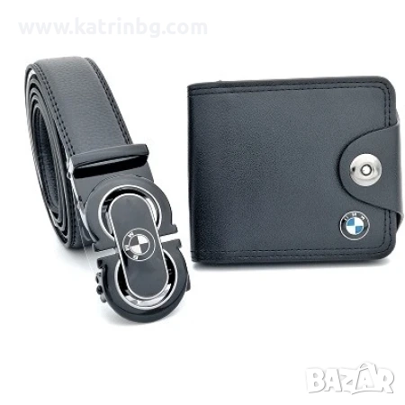 БМВ подаръчен комплект портфейл и колан мъжки, снимка 1