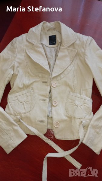 Бежово сако естествена кожа , снимка 1