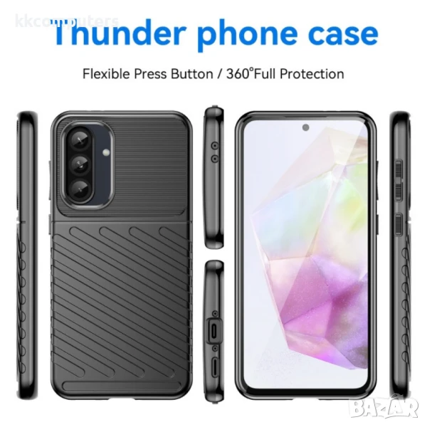 Samsung Galaxy A36 5G Thunderbolt Удароустойчив TPU Калъф с Протектор – 2 цвята, снимка 1