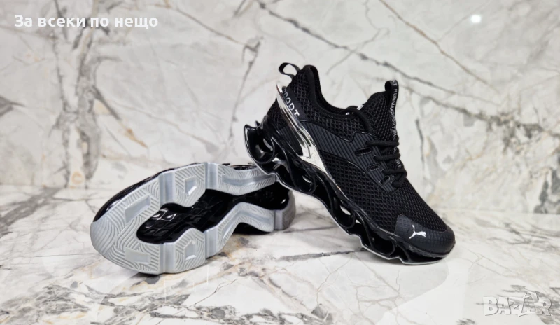 Puma Мъжки Черни Маратонки Със Сребрист Акцент🔝Мъжки Спортни Обувки Пума Код P760, снимка 1