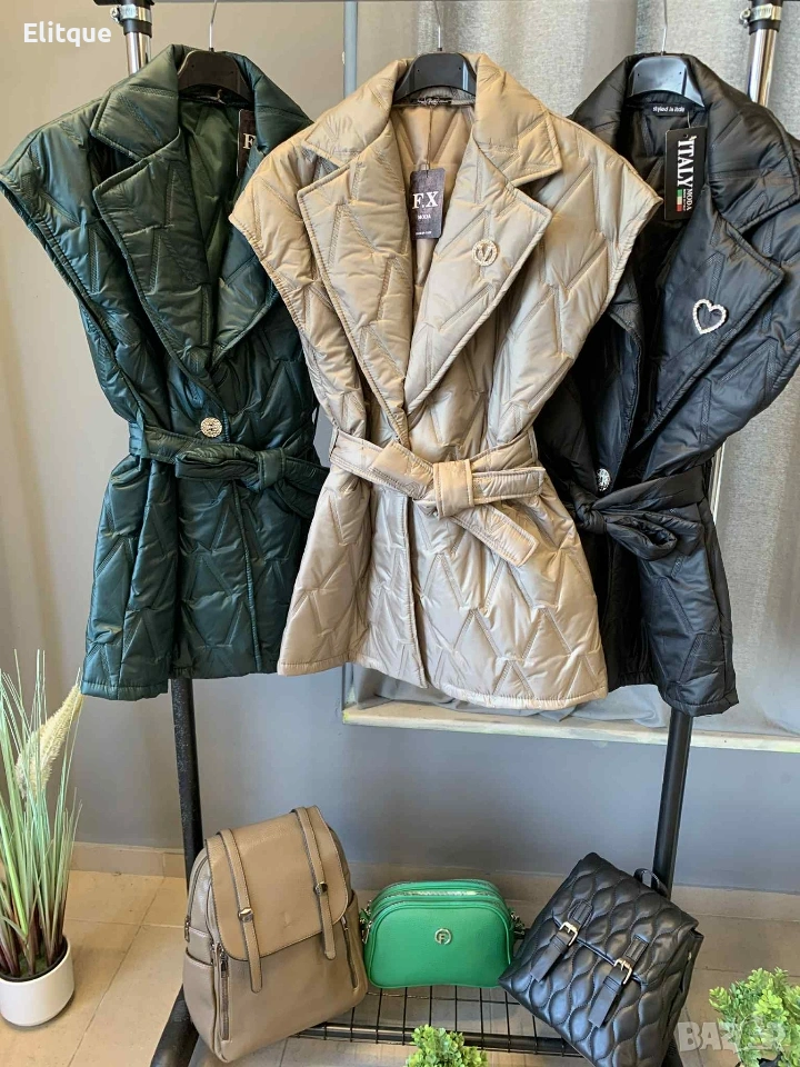 дамски елек с колан и брошка, снимка 1