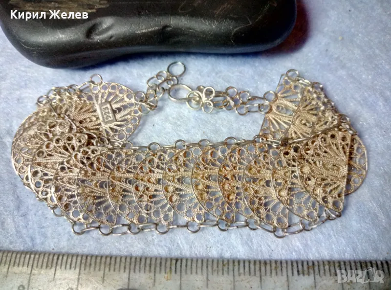 СТАРА НЕЖНА ФИЛИГРАННА СРЕБЪРНА ГРИВНА СРЕБРО 925 РЕТРО БИЖУ ФИНА МАЙСТОРСКА РЪЧНА ИЗРАБОТКА 47940, снимка 1