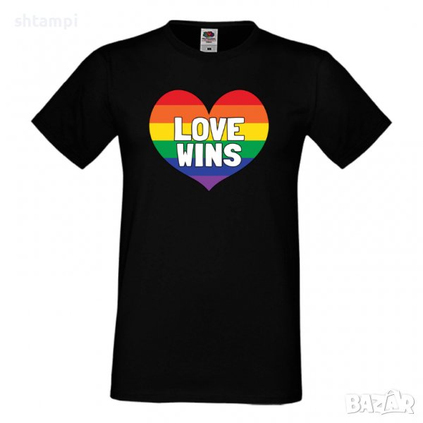 Мъжка тениска Love Wins multicolor Прайд,Празник.Повод,Изненада, снимка 1