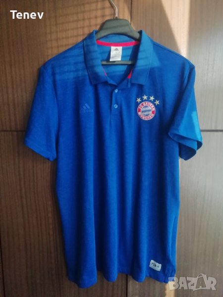 Bayern Munich Adidas Polo оригинална тениска XL Munchen синя рядък модел Байерн Мюнхен , снимка 1