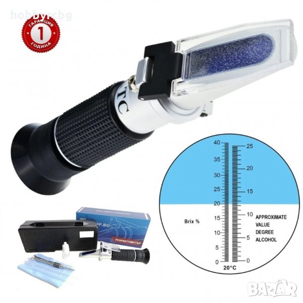 Рефрактометър за захар– захаромер и предполагаем алкохолен градус, снимка 1