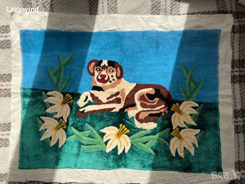 Плюшен ръчно тъкан голям гоблен, снимка 1