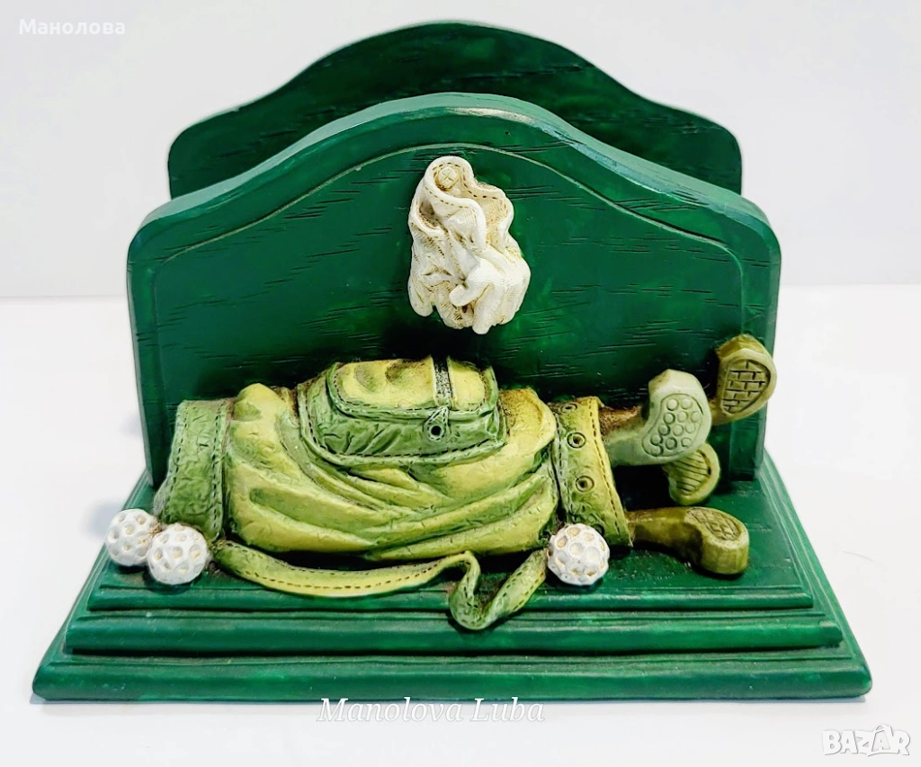 Винтидж The Leonardo Collection поставка за писмо, Golf Bag Green., снимка 1