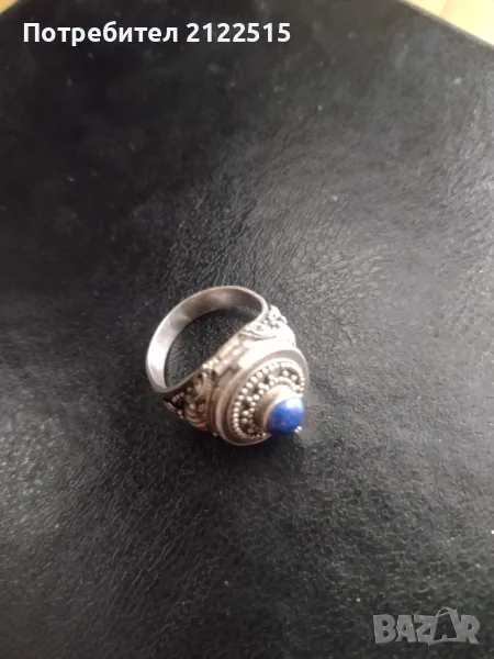 сребърен пръстен с тайник, снимка 1