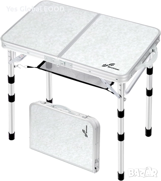Sportneer сгъваема къмпинг маса 60×40 см с 3 височини, снимка 1