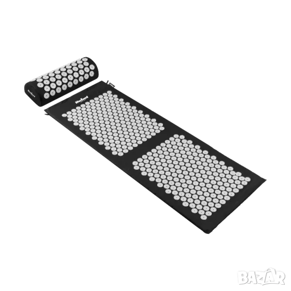 Акупресурно килимче XXL с възглавница черно със сиво с безплатна доставка , снимка 1