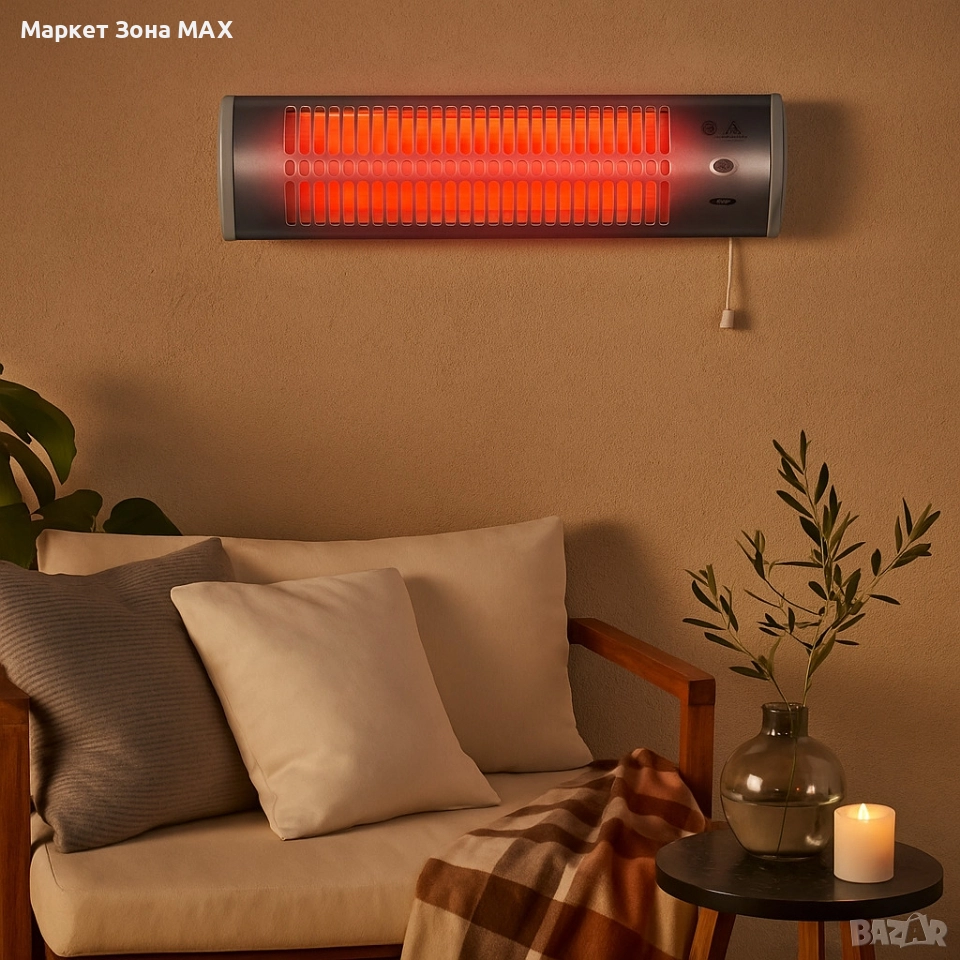 Кварцова печка Termomax TR12Q, 1200W, стенна - Гаранция 24 месеца , снимка 1