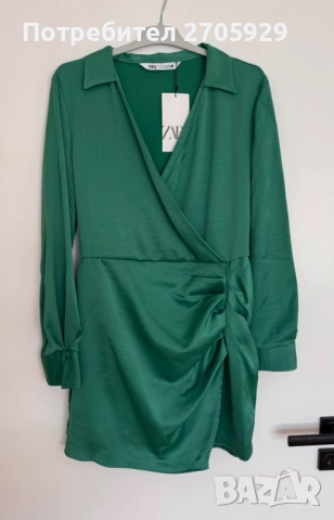 Нова Zara сатенена рокля, размер S/М, снимка 7 - Рокли - 51434745