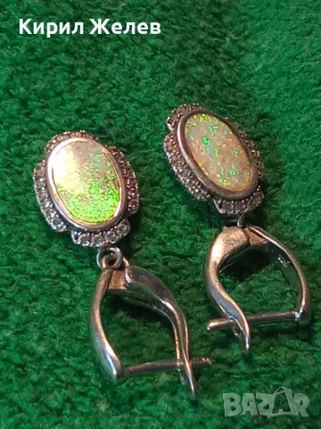 ПРЕКРАСНИ СКЪПОЦЕННИ СРЕБЪРНИ ОБЕЦИ СРЕБРО 925 АНГЛИЙСКА ИЗРАБОТКА с БЯЛ ОГНЕН ОПАЛ и ЦИРКОНИ 26212, снимка 16 - Обеци - 49917578