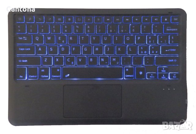 Bluetooth ултра тънка клавиатура с тъчпад, акумулаторна батерия и 7-цветна подсветка, снимка 2 - Клавиатури и мишки - 40734139