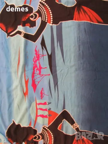 Класически етиопски шал син цвят с щампа-GABI, снимка 4 - Колекции - 50099183