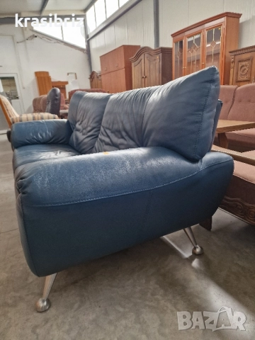 Диван-Естествена Кожа-внос от Германия!, снимка 4 - Дивани и мека мебел - 52166826