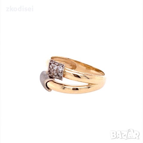 Златен дамски пръстен 3,59гр. размер:56 14кр. проба:585 модел:21735-1, снимка 2 - Пръстени - 43931868